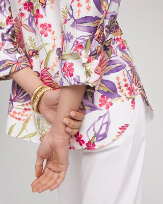 No Iron™ Tropical Floral Stretch Shirt click to view larger image.