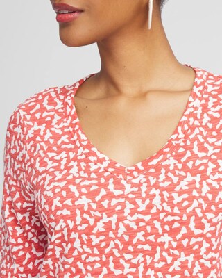 Dots V-neck 3/4 Sleeve Tee