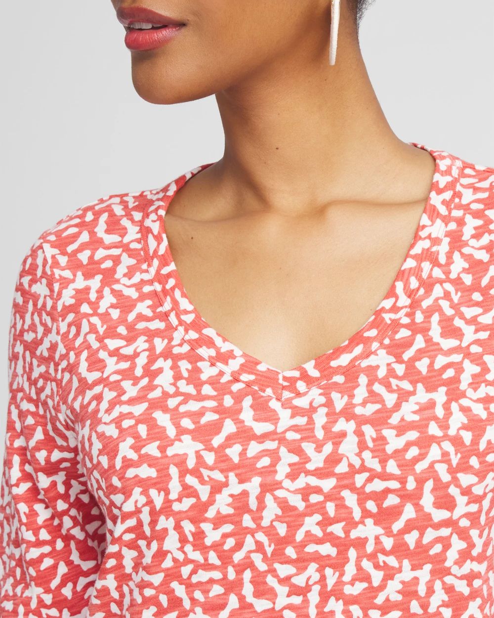 Dots V-neck 3/4 Sleeve Tee