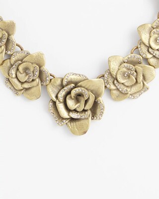Gold Tone Flower Collar Necklace