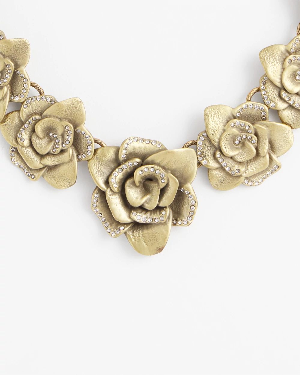 Gold Tone Flower Collar Necklace