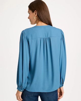 Georgette Long Billow Sleeve Blouse click to view larger image.