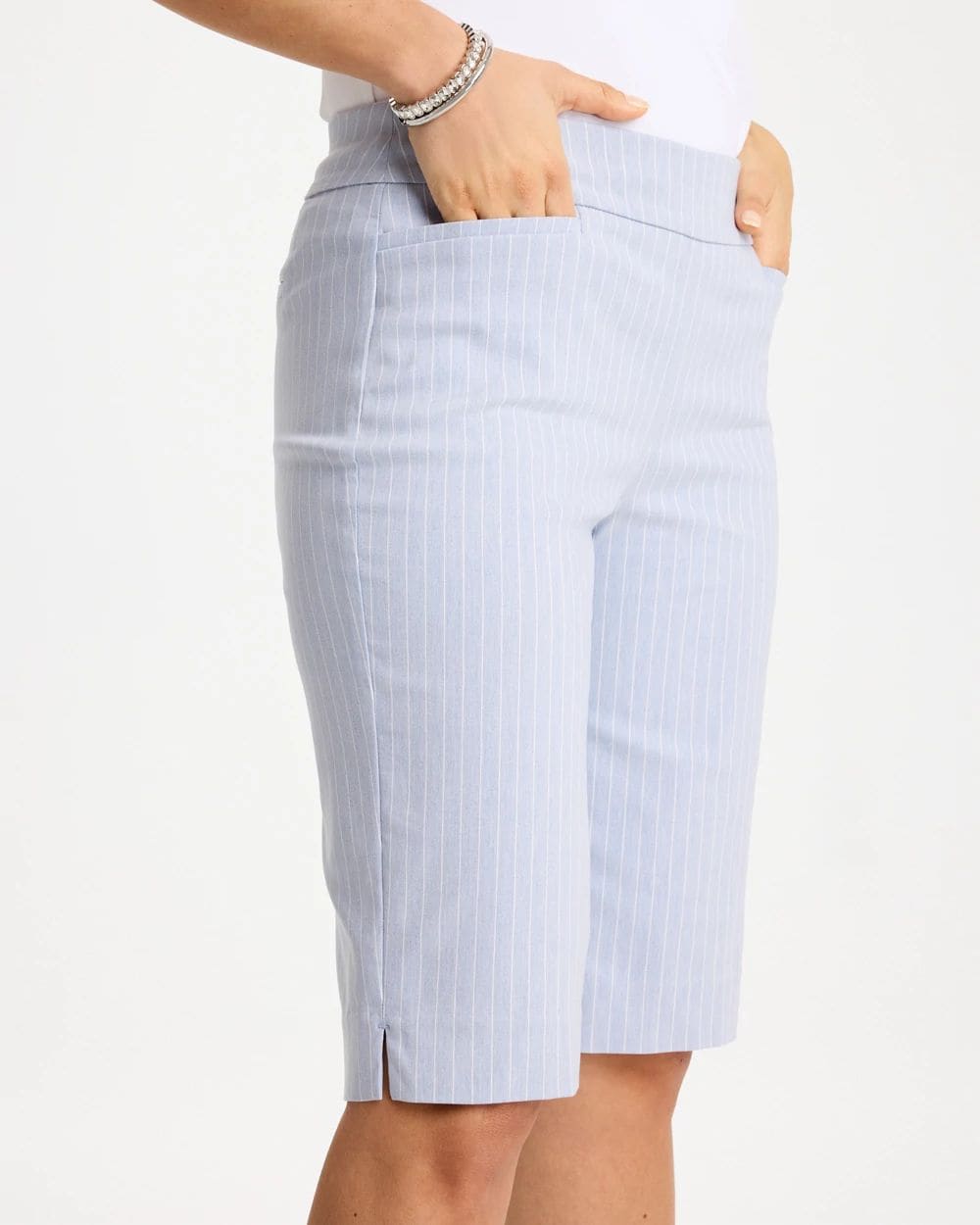 Striped Brigitte™ Slim Shorts click to view larger image.