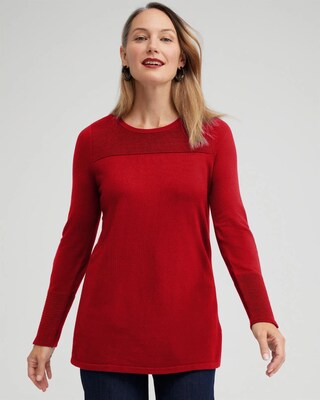Zipper Detail Tunic Sweater