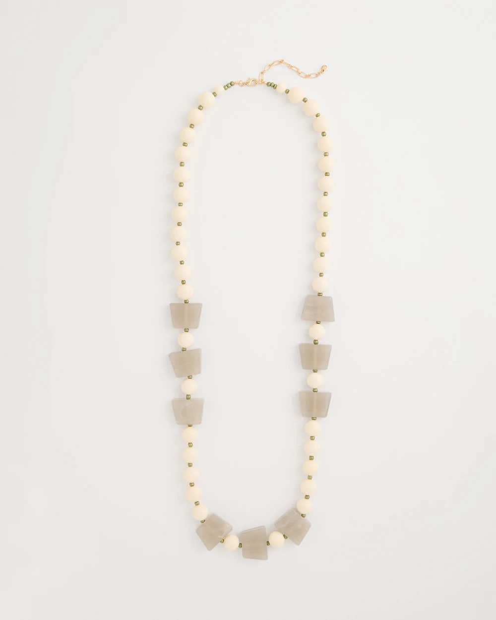 Long Geo Beaded Necklace
