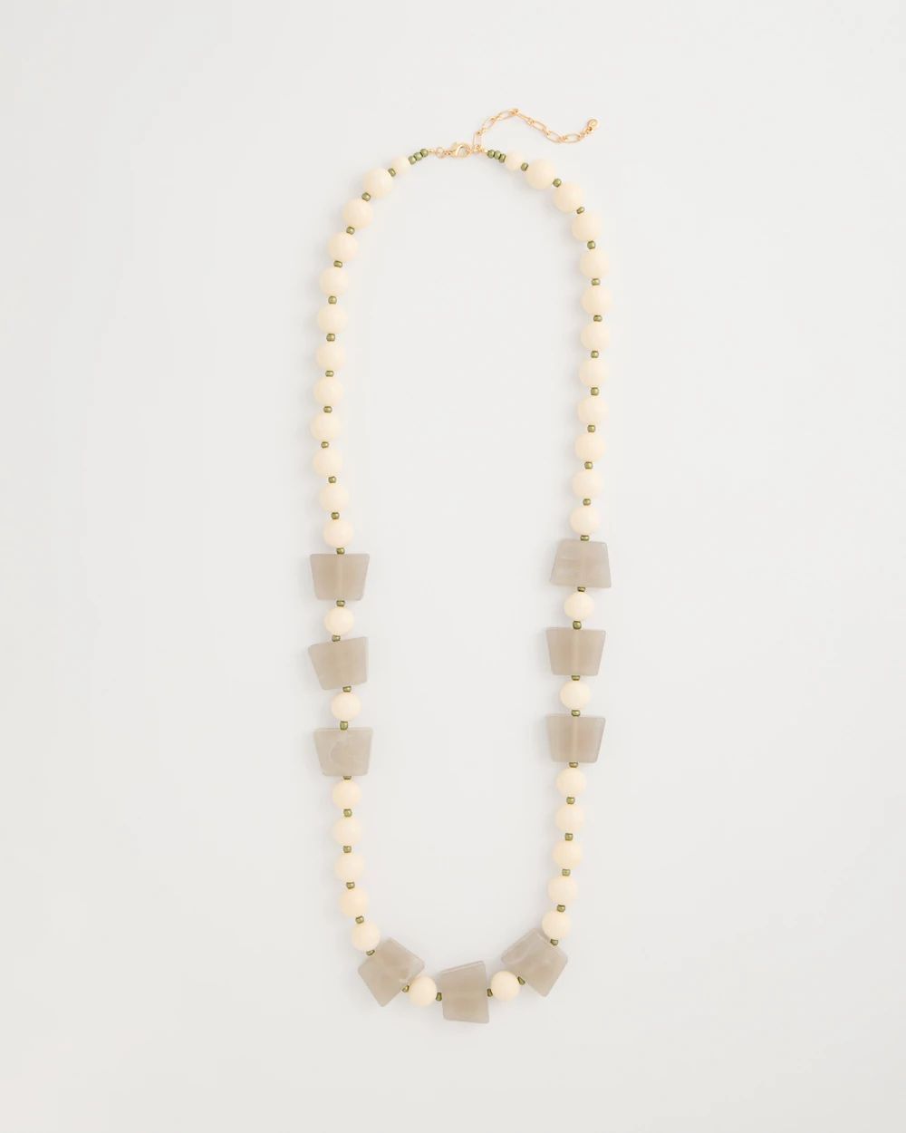Long Geo Beaded Necklace
