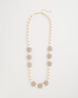 Long Geo Beaded Necklace