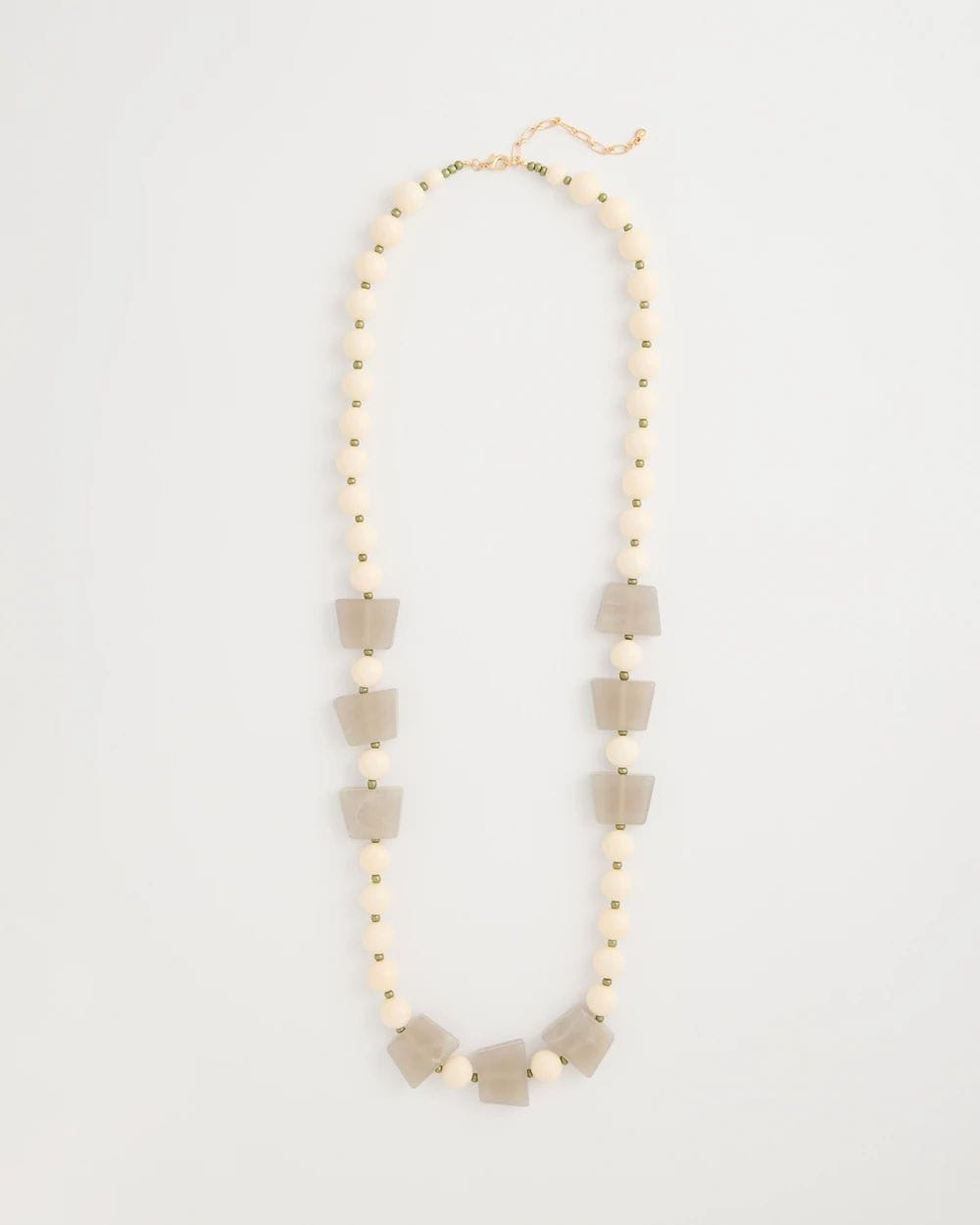 Long Geo Beaded Necklace