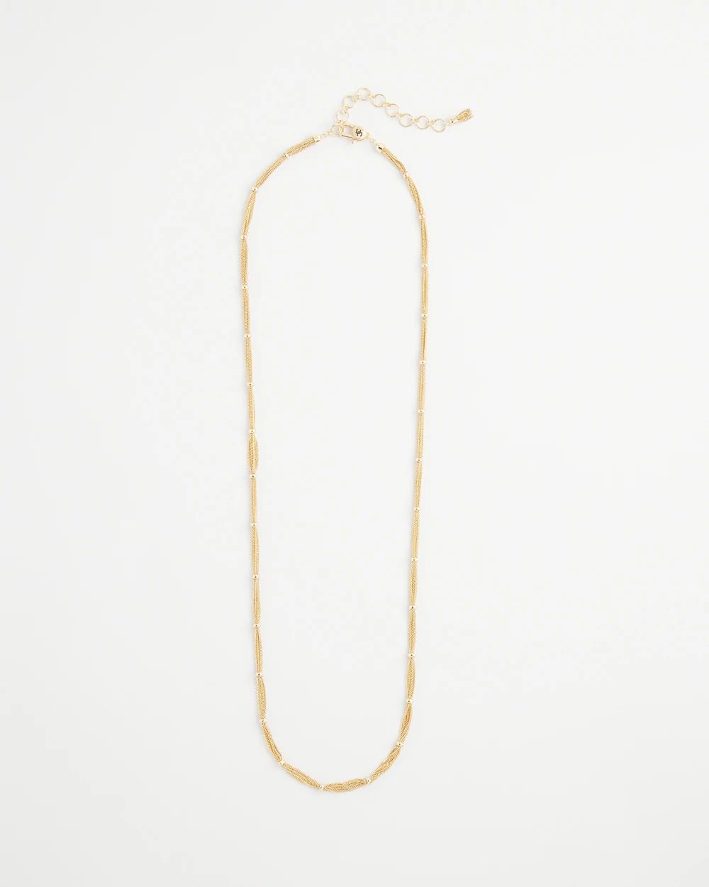 Gold Tone Single Strand Necklace click to view larger image.