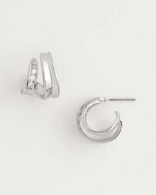 Silver Double Mini Hoop Earrings