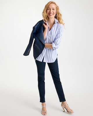 No Iron™ Striped Stretch Shirt click to view larger image.