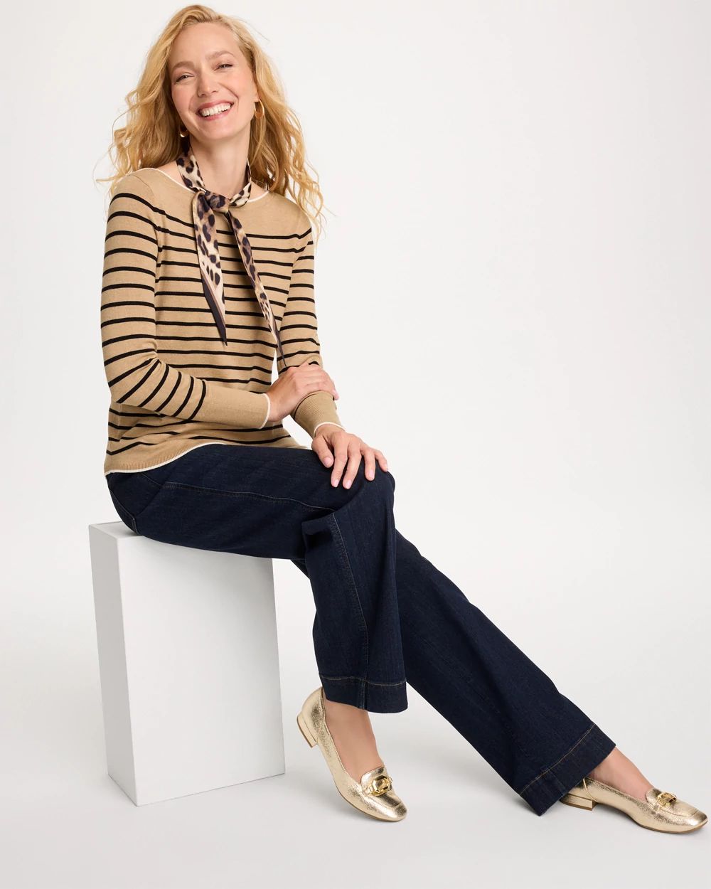 Ella Bateau Button Tipped Sweater click to view larger image.