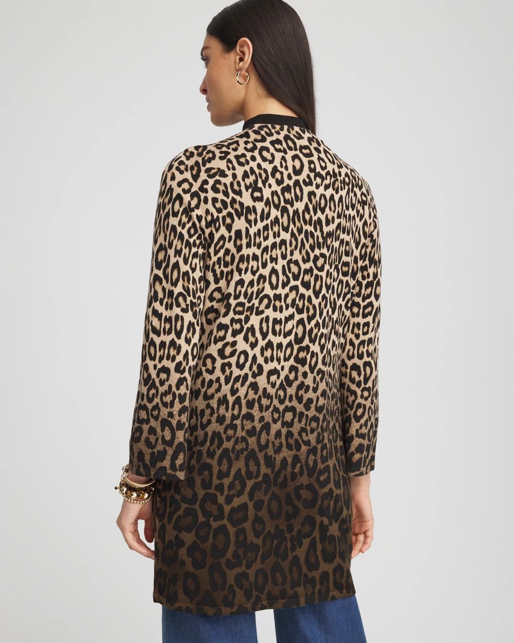 Flared Sleeve Leopard Cardigan