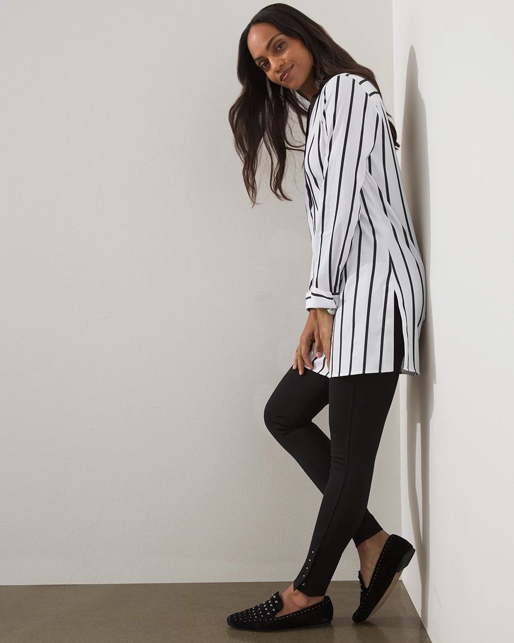 No-Iron Striped Tunic