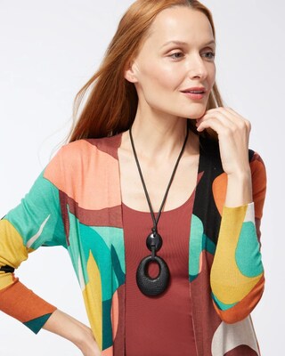 Adjustable Leather Pendant Necklace
