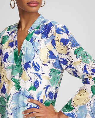 Poplin Deep V-Neck Tunic click to view larger image.