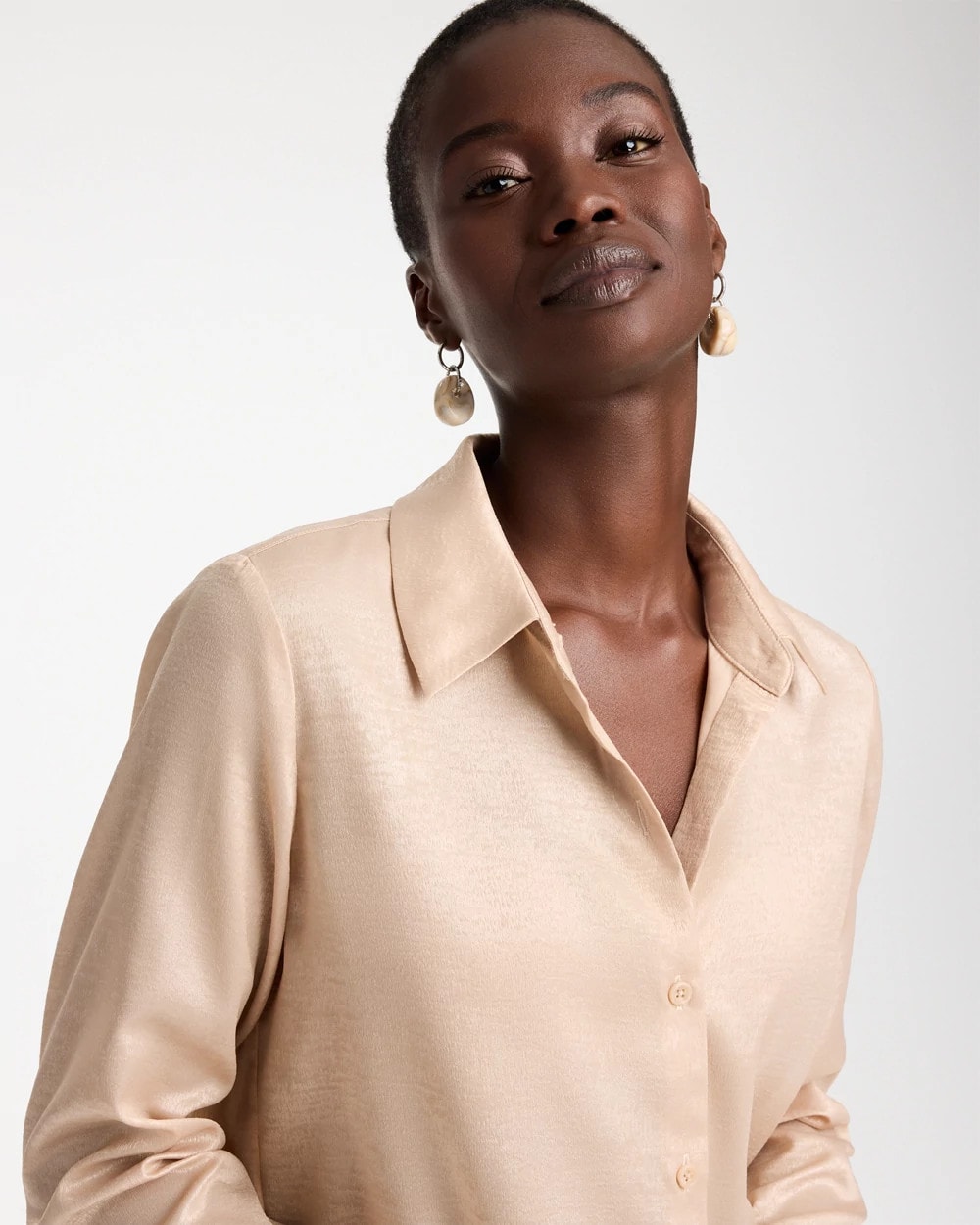 Velvet Collared Long-Sleeve Tunic