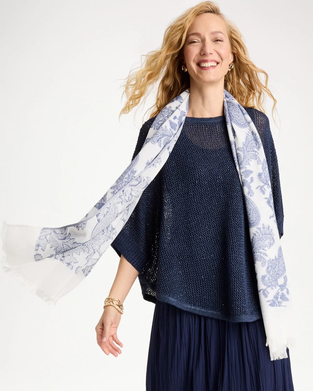 Paisley Jacquard Oblong Scarf