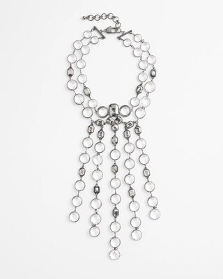 Cascading Silver Tone Statement Necklace