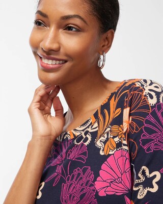 Zenergy French Terry Floral Tunic