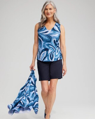 Spun Rayon Leaf Print Tank