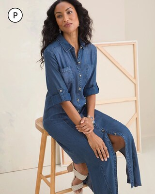 Petite Denim Maxi Dress