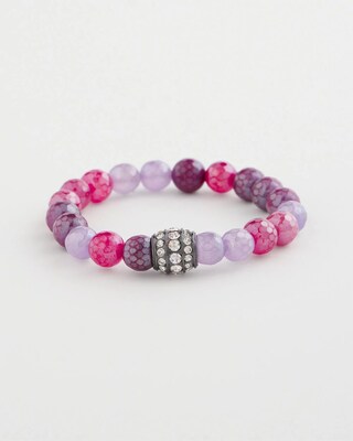 Purple Beaded Pavé Bracelet