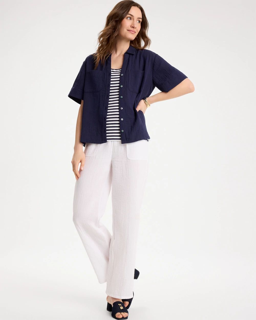 Cotton Gauze Camp Shirt