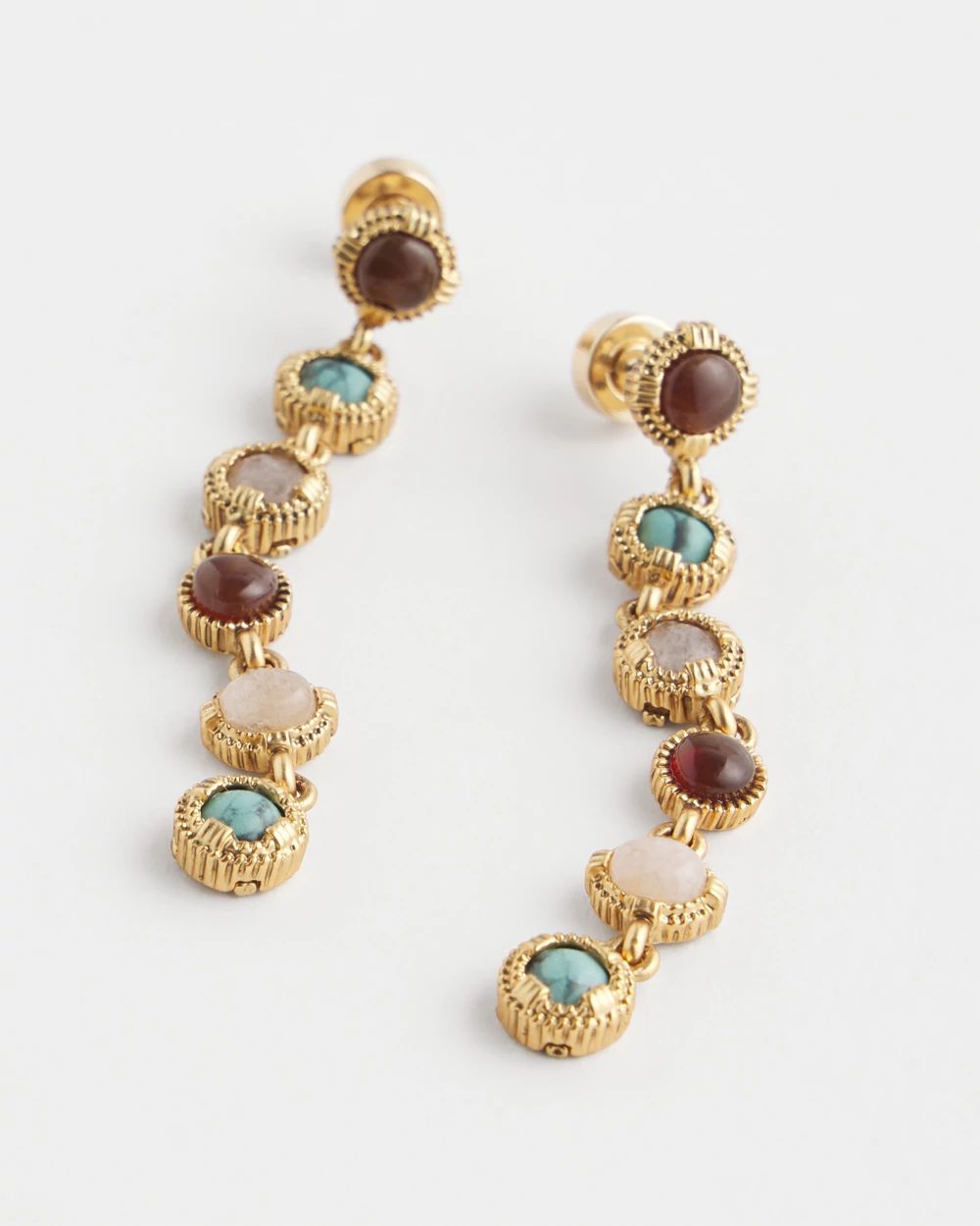 Multi-Color Linear Drop Earrings click to view larger image.