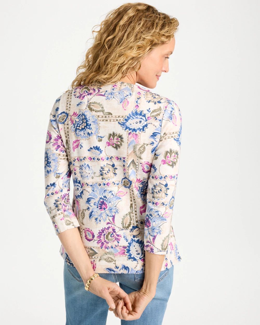 Printed V-Neck Pima Tee click to view larger image.