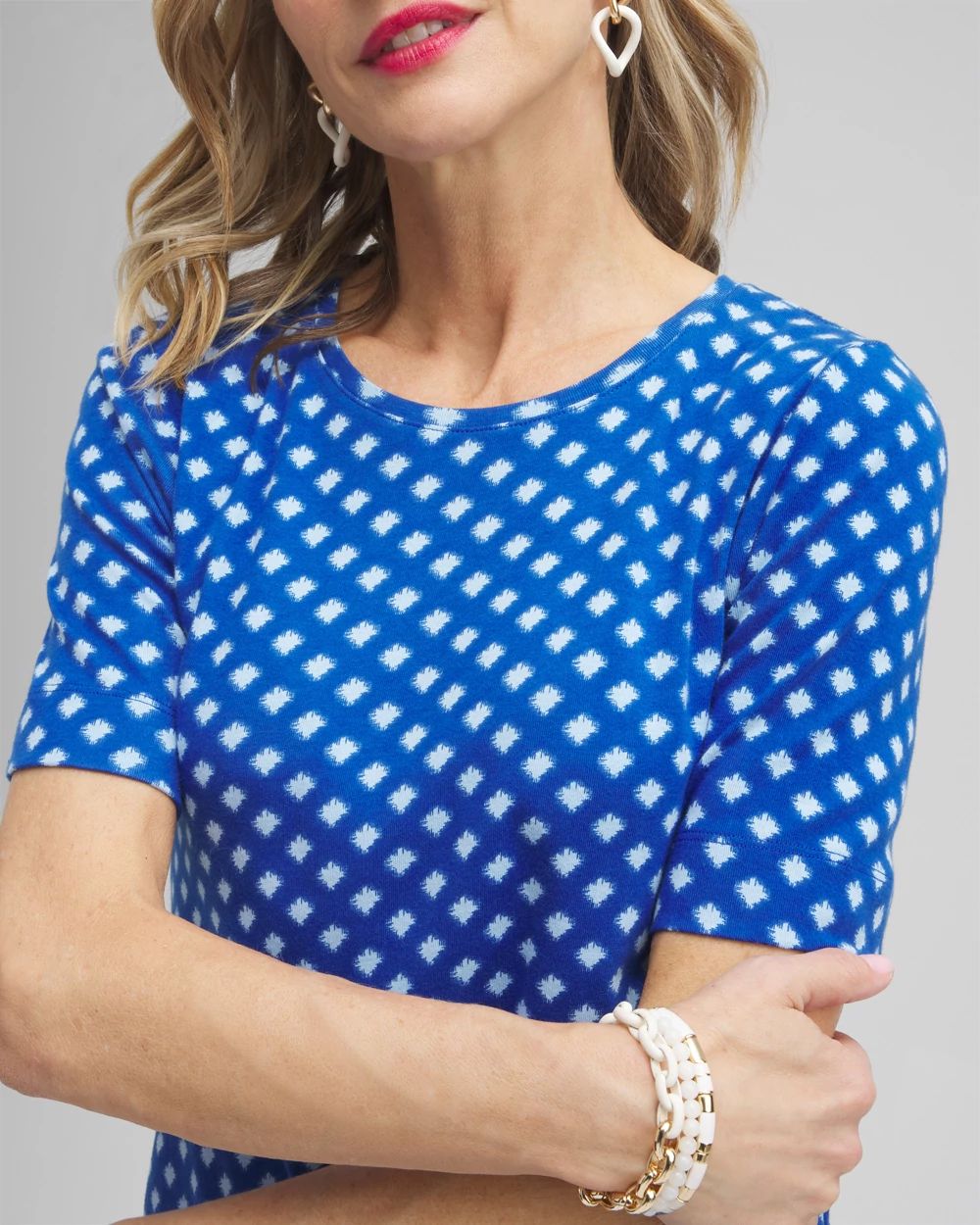 Checkered Everyday Elbow Sleeve Tee