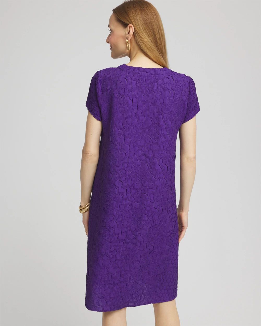 Travelers™ Collection Floral Embossed V-Neck Dress