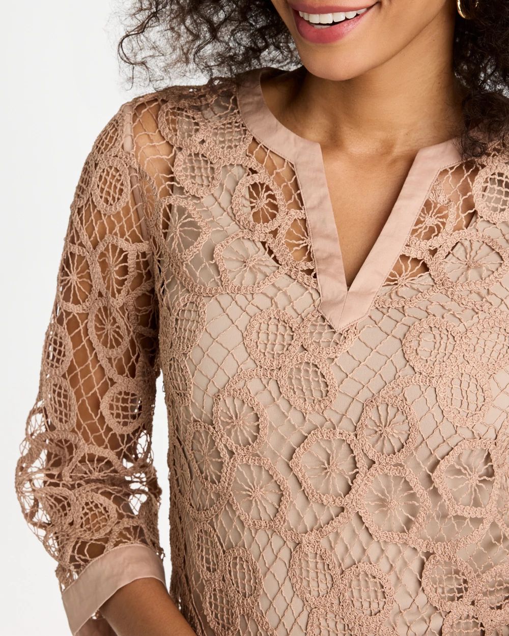 Mixed-Media Medallion Lace Top click to view larger image.