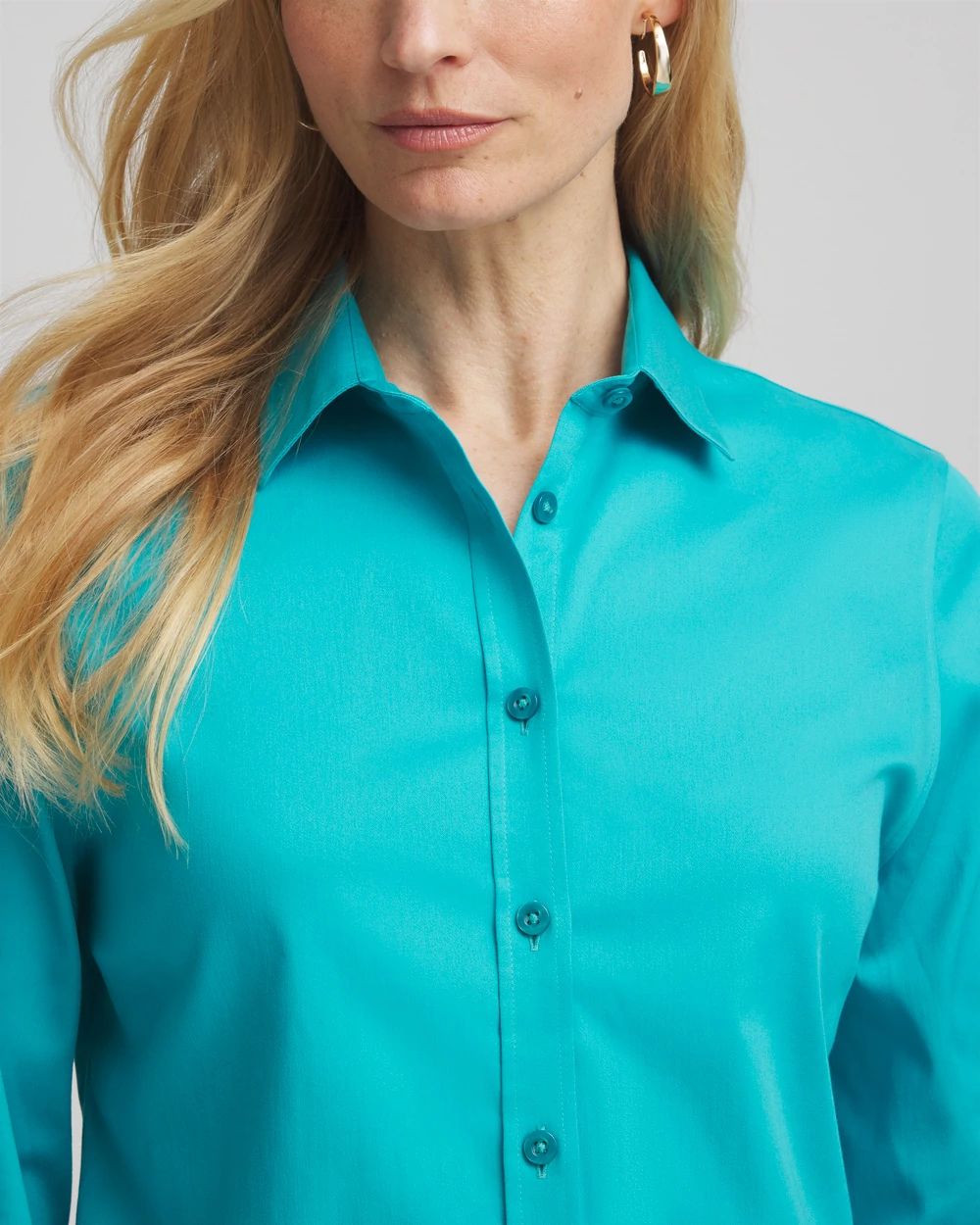 No Iron™ 3/4 Sleeve Stretch Shirt click to view larger image.