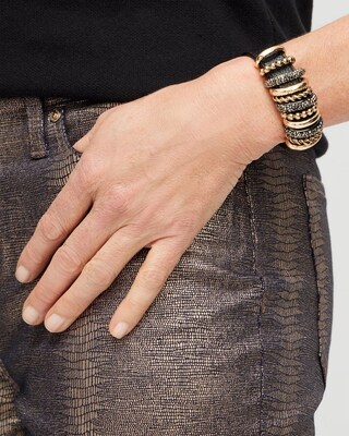 Mixed Metal Leather Bracelet