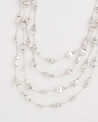 Silvertone Nugget Illusion Necklace click to view larger image.