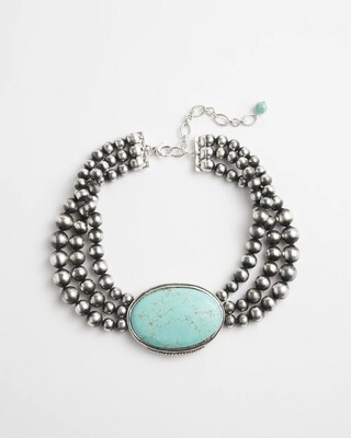 Turquoise Howlite Pendant Necklace
