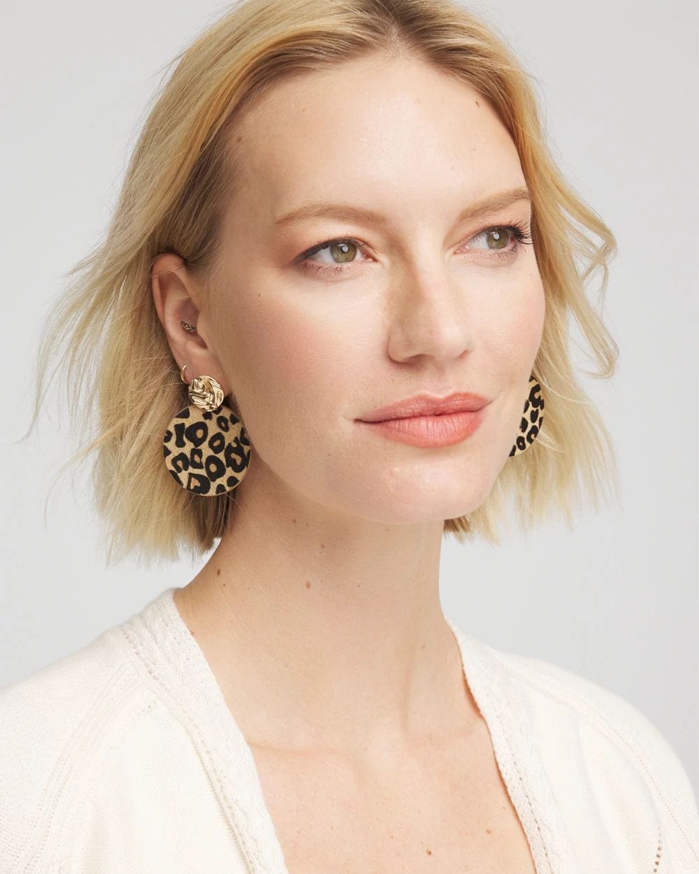 Round Haircalf Earrings click to view larger image.