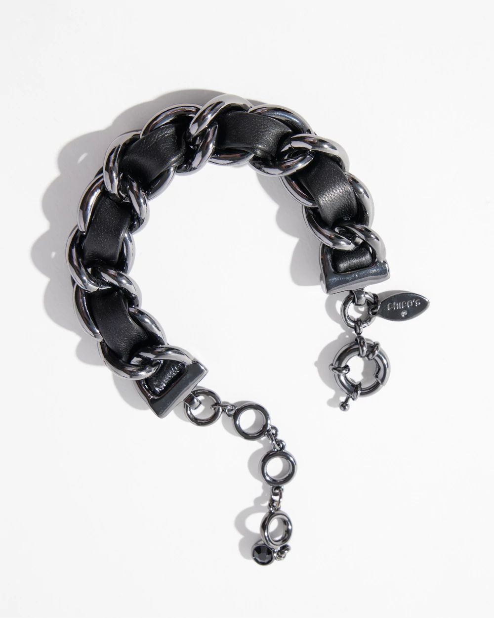 Faux Leather Chain Bracelet