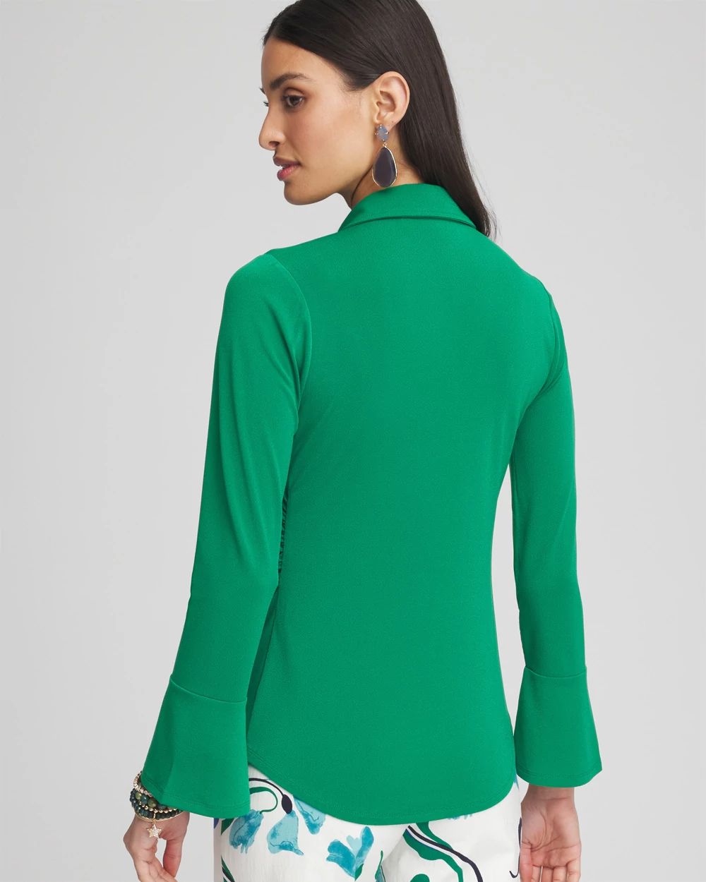 Collared Ruched Seam Top