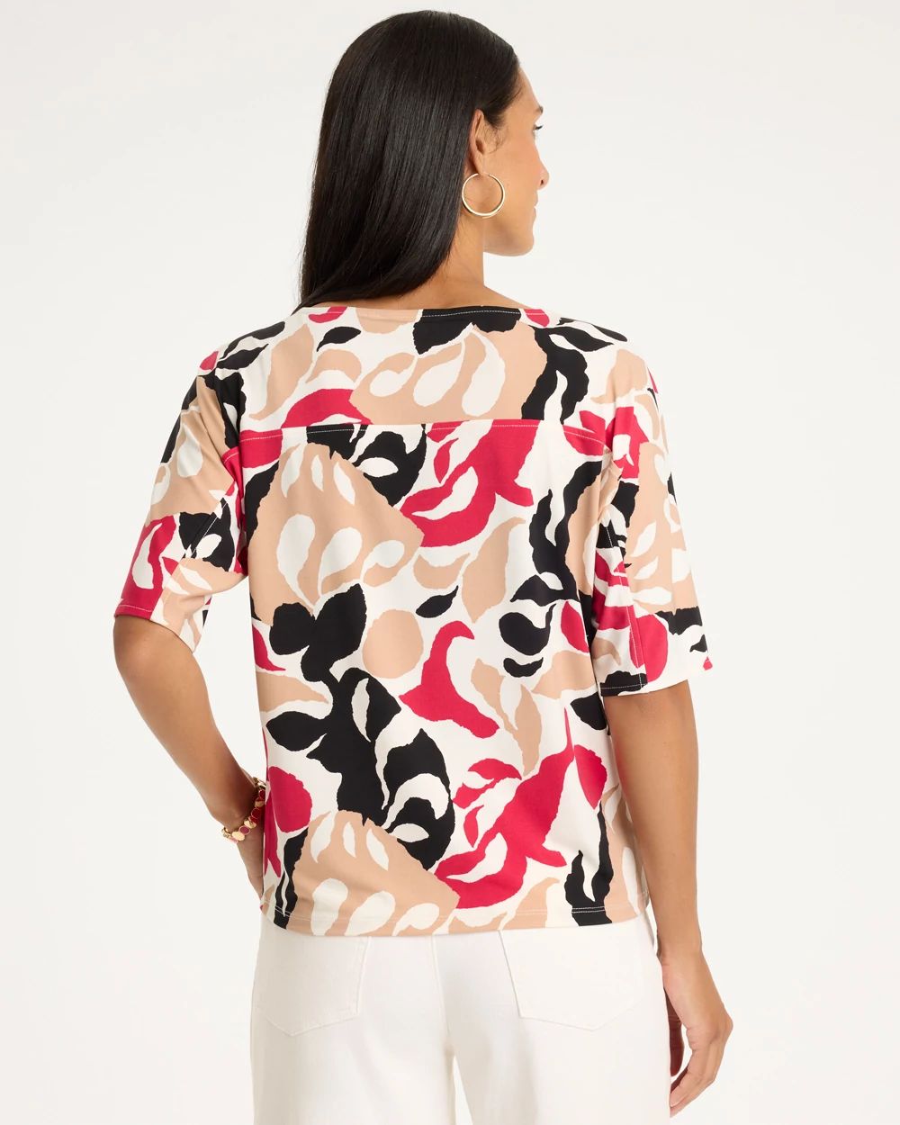 Artisanal Knit Elbow Sleeve Tee click to view larger image.