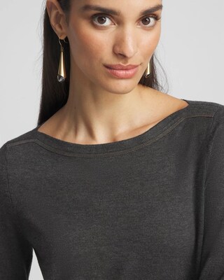 Caviar Bead Bateau Neck Sweater click to view larger image.