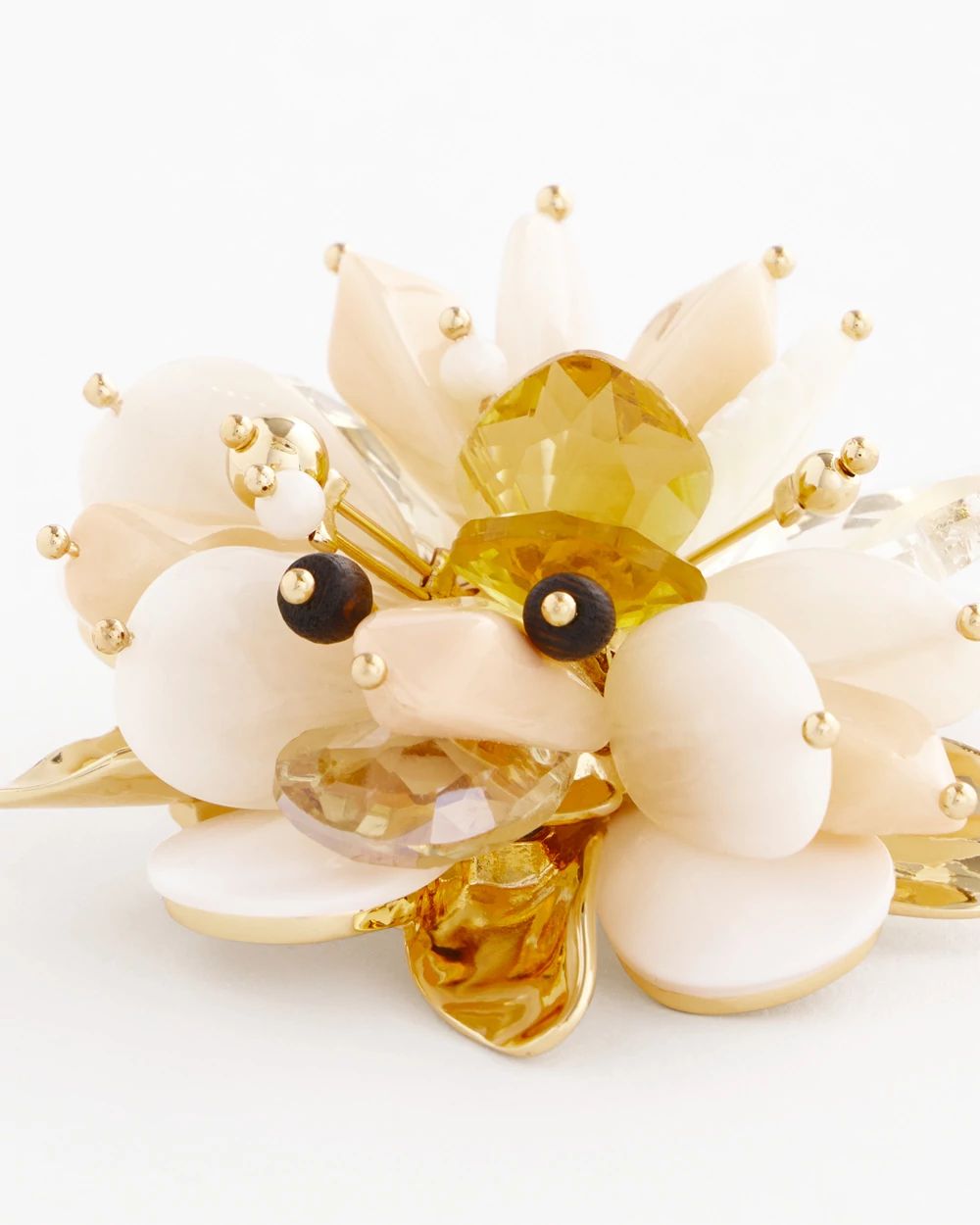 Mixed Media Flower Brooch