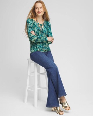 Touch of Cool™ Stripes Shirred Top click to view larger image.
