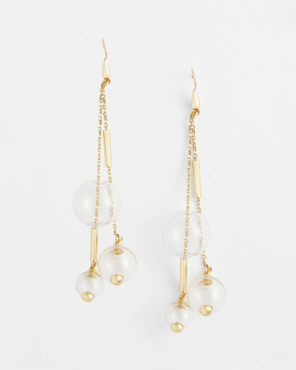 Glass & Gold Drop Earrings