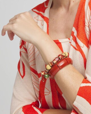 Resin & Raffia Bracelet Set