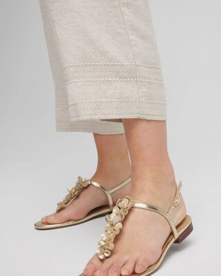 Linen Pull On Waist Cropped Pants click to view larger image.
