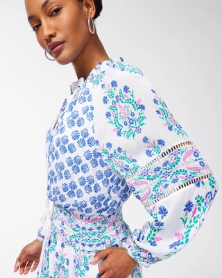 Petite Ikat Blouson Maxi Dress