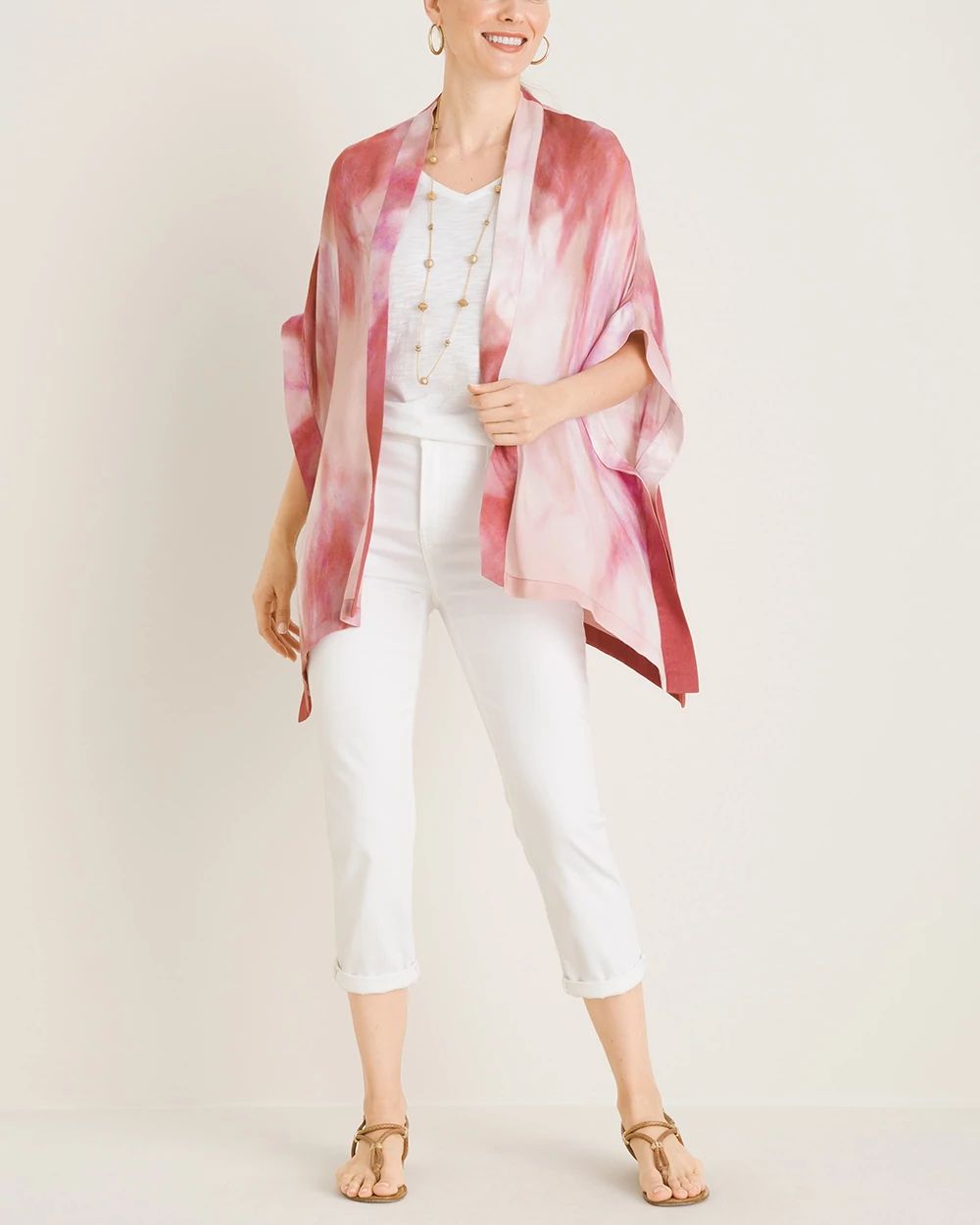 Tie-Dye Print Ruana Wrap