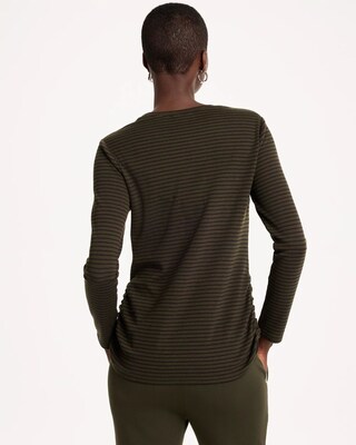 Zenergy® Knit Striped Ribbed Pullover click to view larger image.